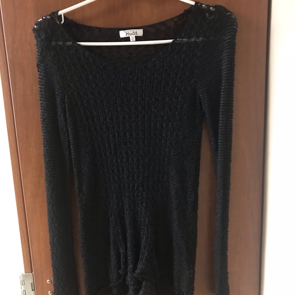 Sheer sweater tunic